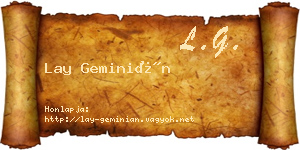 Lay Geminián névjegykártya